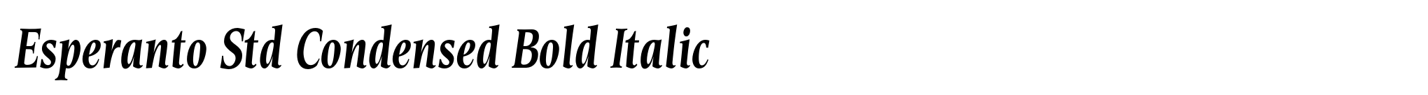 Esperanto Std Condensed Bold Italic image